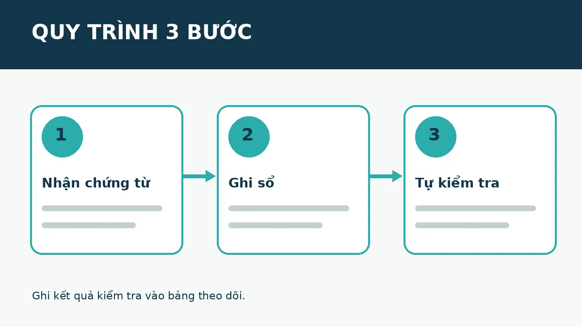 Quy trình nhận chứng từ, ghi sổ và tự kiểm tra