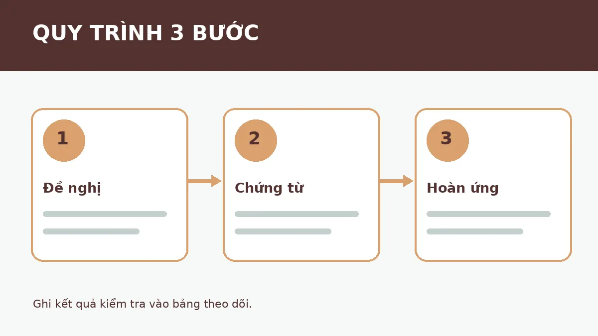 Quy trình đề nghị, nhận chứng từ và hoàn ứng