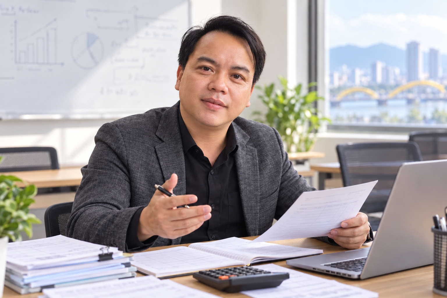 Ảnh minh họa Thầy An hướng dẫn đối chiếu công nợ tại bàn học