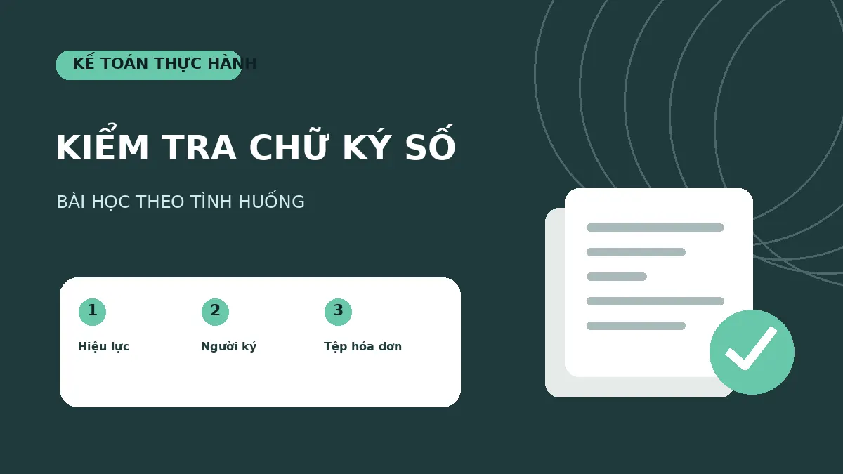 Bìa hướng dẫn kiểm tra chữ ký số hóa đơn điện tử